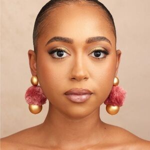 Archived Khoi Yara Elegant Gold and Pink Earrings